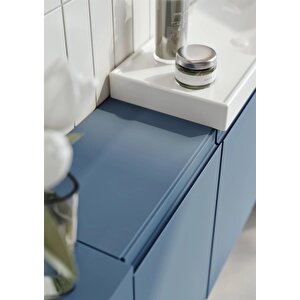 Orka Ferla 110 Cm Mat Mavi Banyo Dolabı Takımı
