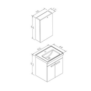 Enez 65 Cm Tesbih Ceviz Banyo Dolabı Takımı (dolaplı Ayna)