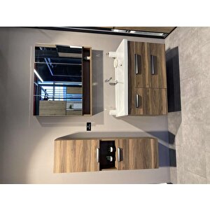 Nova 100 Cm Ceviz Banyo Dolabı Takımı