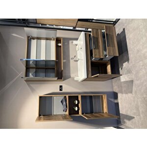 Orka Nova 100 Cm Ceviz Banyo Dolabı Takımı