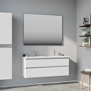 Terme 120 Cm Beyaz Çekmeceli Banyo Dolabı Takımı