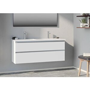 Terme 120 Cm Beyaz Çekmeceli Banyo Dolabı Takımı