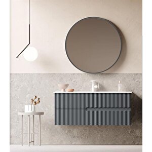 Moonlight 120 Cm Mat Antrasit Banyo Dolabı Takımı