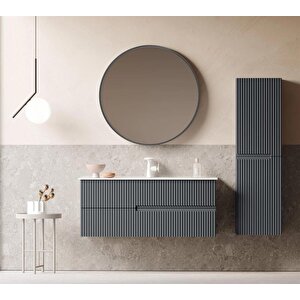 Moonlight 120 Cm Mat Antrasit Banyo Dolabı Takımı