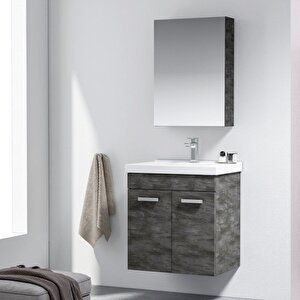 Enez 65 Cm Irony Banyo Dolabı Takımı (dolaplı Ayna)