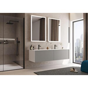 Orka Cube 160 Cm Mat Vizon Banyo Dolabı Takımı