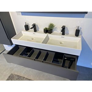 Malta 120 Cm Mat Gri Banyo Dolabı Takımı