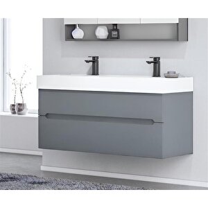 Orka Malta 120 Cm Mat Gri Banyo Dolabı Takımı