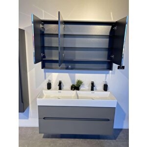 Orka Malta 120 Cm Mat Gri Banyo Dolabı Takımı