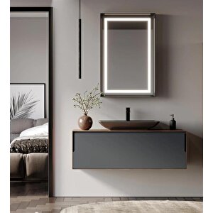 Craft 120 Cm Ceviz Antrasit Banyo Dolabı Takımı