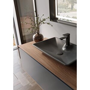 Craft 120 Cm Ceviz Antrasit Banyo Dolabı Takımı