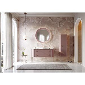 Orka Felice 140 Cm Pudra Lake Banyo Dolabı Takımı