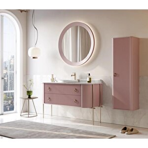 Felice 140 Cm Pudra Lake Banyo Dolabı Takımı