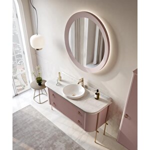 Orka Felice 140 Cm Pudra Lake Banyo Dolabı Takımı
