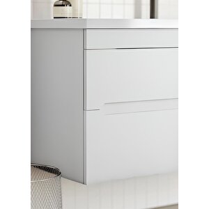 Varna 100 Cm Mat Beyaz Banyo Dolabı Takımı (ledli-dolaplı Ayna)