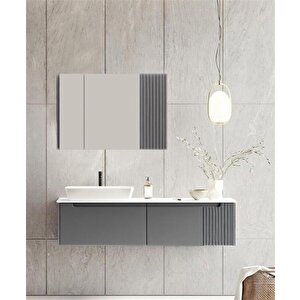Biella 140 Cm Antrasit Banyo Dolabı Takımı