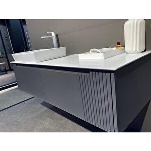 Biella 140 Cm Antrasit Banyo Dolabı Takımı
