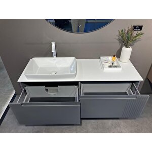 Orka Biella 140 Cm Antrasit Banyo Dolabı Takımı