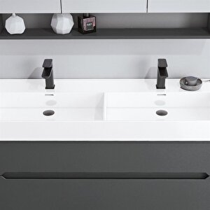 Orka Malta 120 Cm Mat Antrasit Banyo Dolabı Takımı
