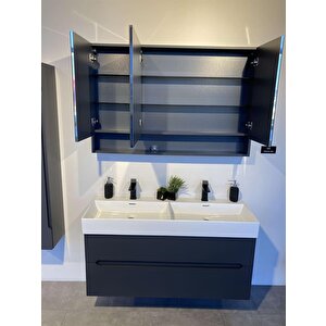 Orka Malta 120 Cm Mat Antrasit Banyo Dolabı Takımı