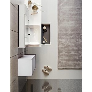 Biella 120 Cm Beyaz Banyo Dolabı Takımı