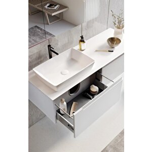 Biella 120 Cm Beyaz Banyo Dolabı Takımı