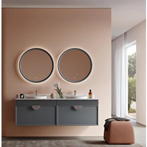 Molino 160 Cm Mat Antrasit Lake Banyo Dolabı Takımı