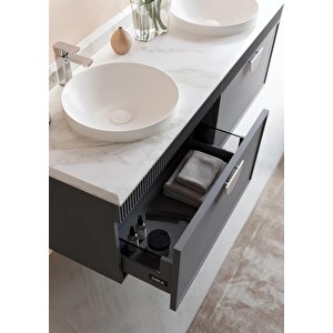 Orka Molino 160 Cm Mat Antrasit Lake Banyo Dolabı Takımı