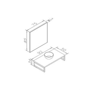 Kestel 95 Cm Ceviz Banyo Dolabı Takımı