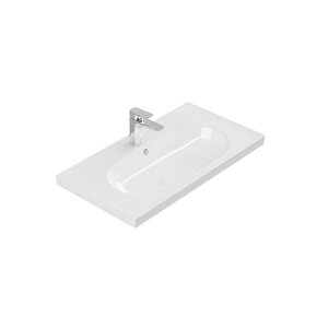 Orka Perge 100 Cm Parlak Beyaz Banyo Dolabı Takımı
