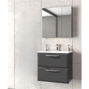 Nuvola 80 Cm Antrasit Banyo Dolabı Takımı