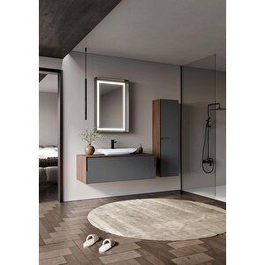 Craft 120 Cm Ceviz Banyo Dolabı Takımı