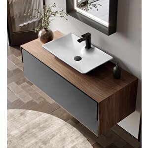 Craft 120 Cm Ceviz Banyo Dolabı Takımı