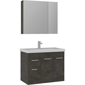 Enez 80 Cm Irony Banyo Dolabı Takımı (dolaplı Ayna)