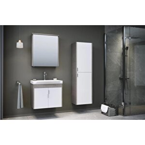 Orka Luna 65 Cm Gri Banyo Dolabı Takımı