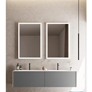 Cube 160 Cm Mat Gri Banyo Dolabı Takımı