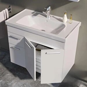Enez 100 Cm Beyaz Banyo Dolabı Takımı (dolaplı Ayna)