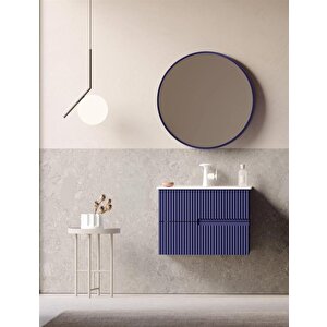 Moonlight 70 Cm Mat Lacivert Banyo Dolabı Takımı