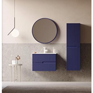 Moonlight 70 Cm Mat Lacivert Banyo Dolabı Takımı