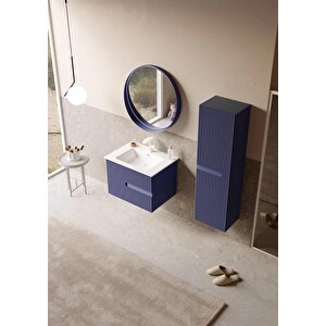 Moonlight 70 Cm Mat Lacivert Banyo Dolabı Takımı
