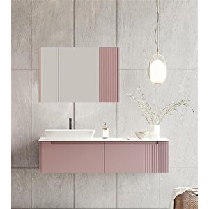 Biella 140 Cm Pudra Banyo Dolabı Takımı