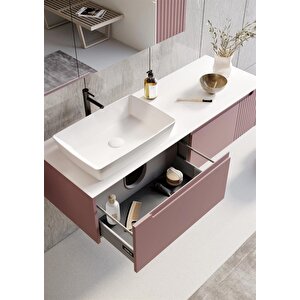 Orka Biella 140 Cm Pudra Banyo Dolabı Takımı