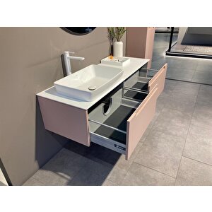 Orka Biella 140 Cm Pudra Banyo Dolabı Takımı