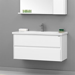 Düden 100 Cm Beyaz Banyo Dolabı Takımı