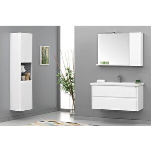 Orka Düden 100 Cm Beyaz Banyo Dolabı Takımı