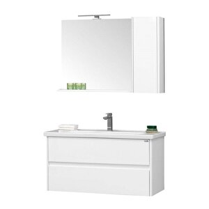 Orka Düden 100 Cm Beyaz Banyo Dolabı Takımı