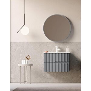 Moonlight 70 Cm Mat Gri Banyo Dolabı Takımı