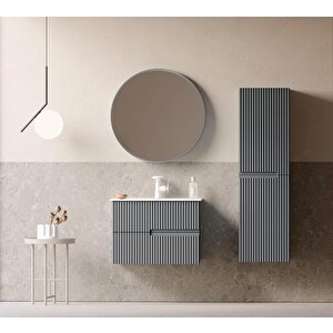 Moonlight 70 Cm Mat Gri Banyo Dolabı Takımı