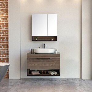 Knidos 90 Cm Navaro Banyo Dolabı Takımı
