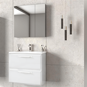 Nuvola 65 Cm Beyaz Banyo Dolabı Takımı